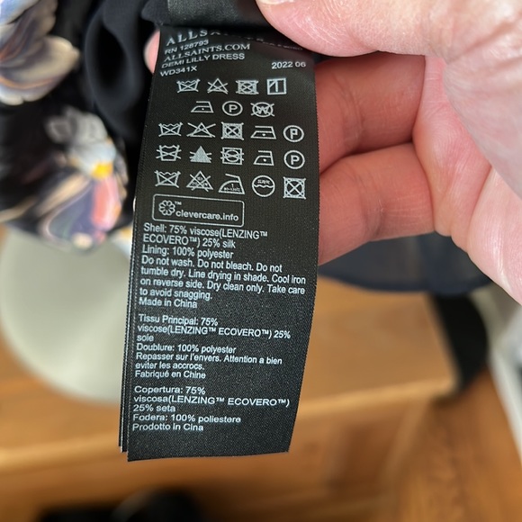 Allsaints Demi Lilly Floral Satin Mini Dress - Picture 13 of 13